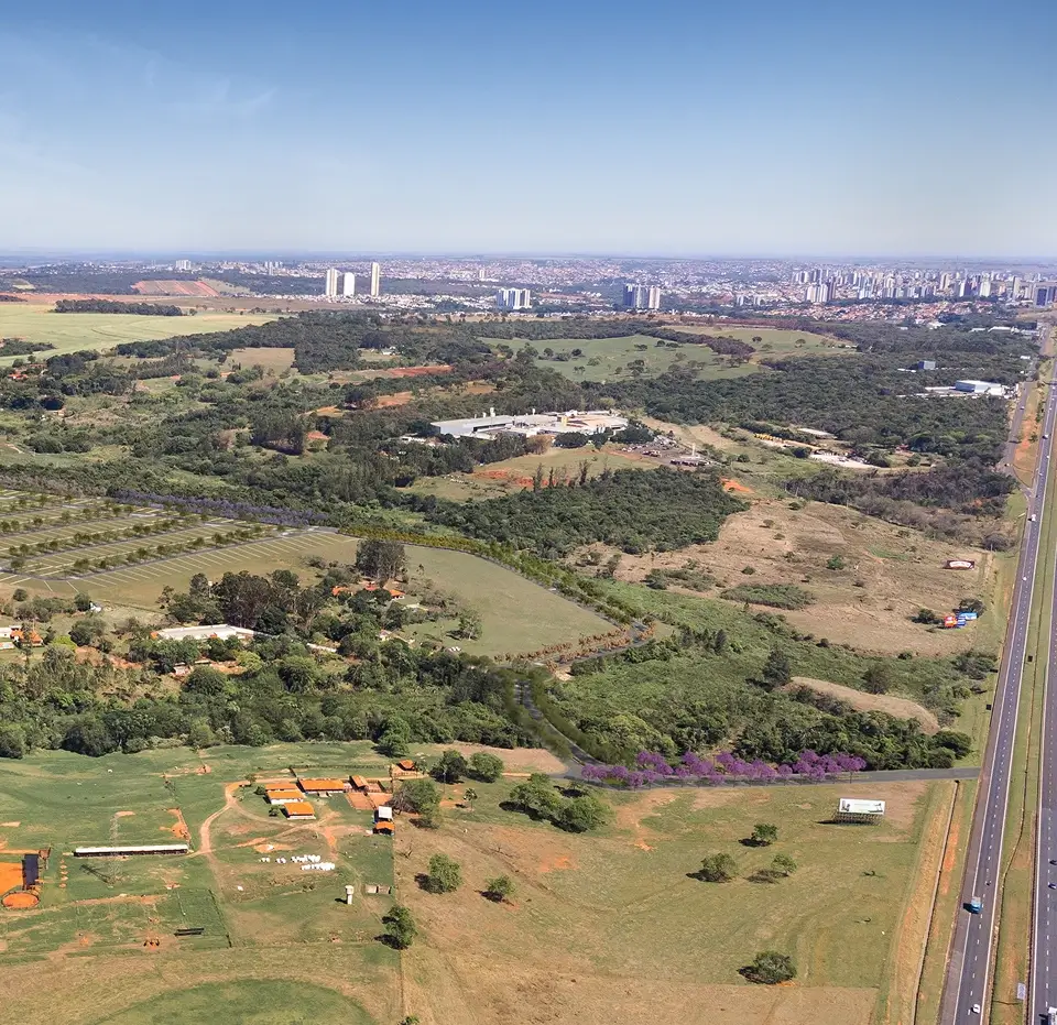 Imagem aérea da área do bairro onde o empreendimento está localizado